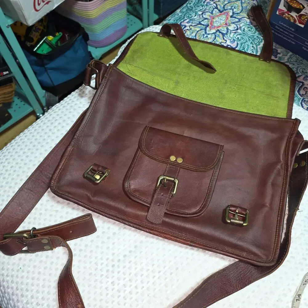HANDMADE GENUINE LEATHER MESSENGER 15